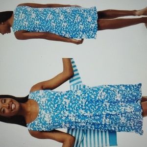 Draper James NWOT Blue Floral Sleeveless Dress